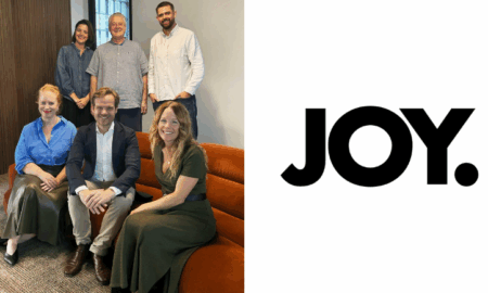 JOY - Back (LtR) Libby Young - Creative Director, Simon Rush - Principal, Matt Keegan, Partner Front (LtR) Amelia Thackway - General Manager, Phil Pollock - Partner, Luisa Paton - Head of Strateg