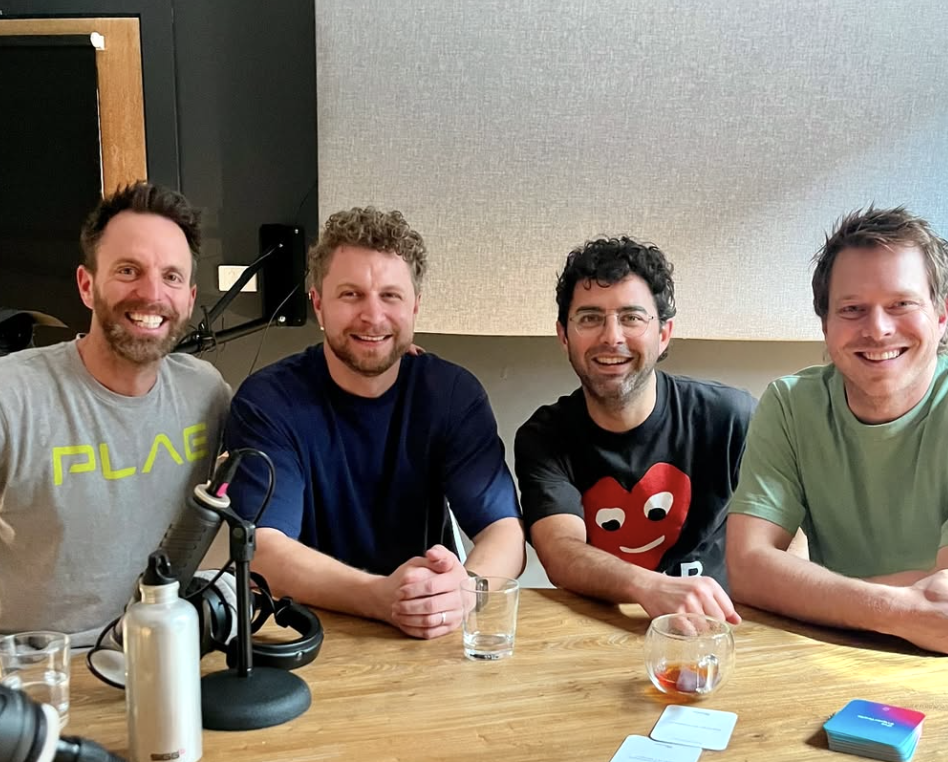 Post (second from left) with the team from The Imperfects podcast.