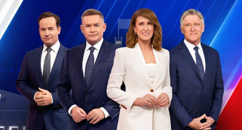 Hugh Whitfeld, Michael Usher, Natalie Barr and Mark Riley who will all head up 7News’ Election Day coverage