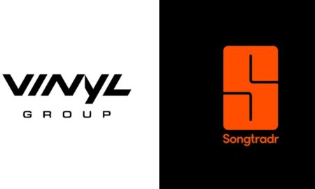 Vinyl Group and Songtradr logos
