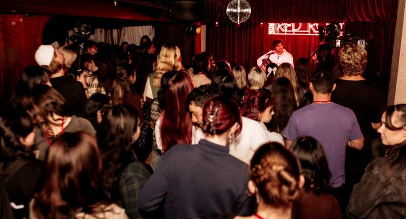 Calum Hood performing for Nova's Red Room