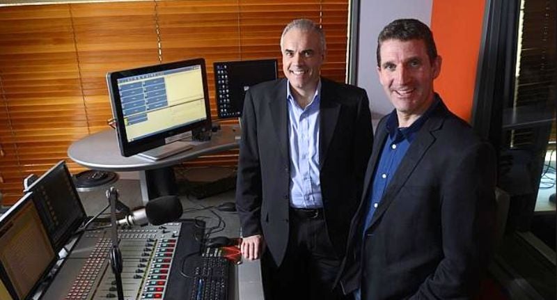 Duncan Campbell with ARN CEO Ciaran Davis when he first joined the network