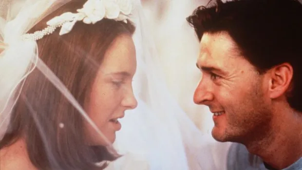P.J. Hogan with Toni Collette on the set of Muriel's Wedding