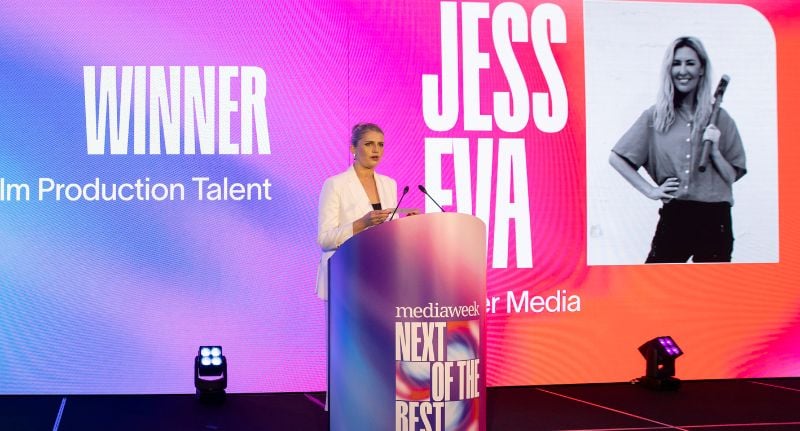 Jess Eva's winning announcement at the Next Of The Best Awards 2025