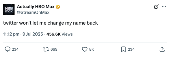 HBO Max Twitter post