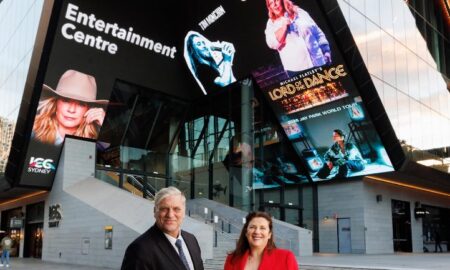 ICC Sydney CEO Adam Mather-Brown and Deputy CEO Beverley Parker