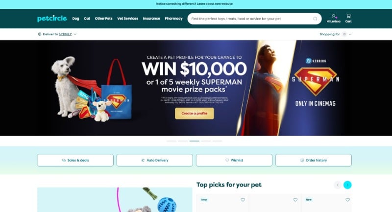 Pet Circle's new website