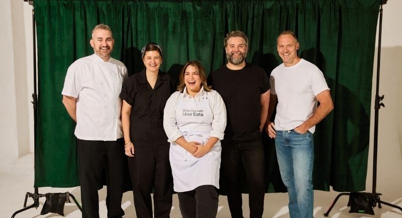 Uber Eats launches House of Eats - Chefs 3 House of Eats chefs - left to right - Mark Axisa, Catalina; Lou Dowling, P&V; Danielle Alvarez; Kenny Graham, Mary's; Scott McComas-Williams, Fabbrica