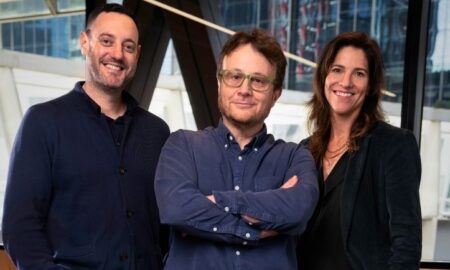 Accenture Song ANZ L-R Droga5 ANZ CEO Matt Michael, Fabio Buresti, and Accenture Song ANZ Lead Bronwyn van der Merwe
