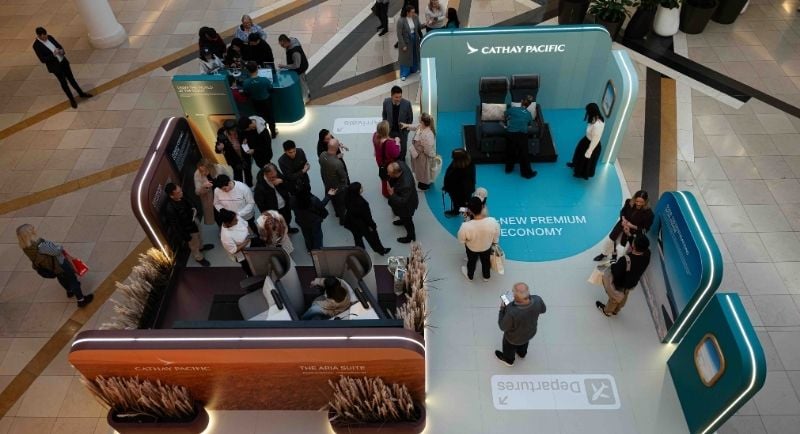 Cathay Pacific turns retail spaces into cabin previews for Australian travellers (2)