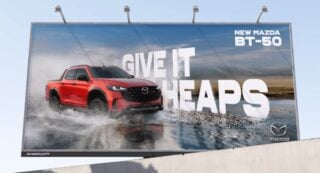Billboard showing the Mazda BT-50 campaign