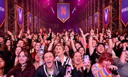 Fans at the Wednesday Island fan activation