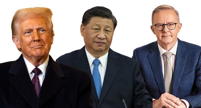 Donald Trump, Xi Jingpin, and Anthony Albanese