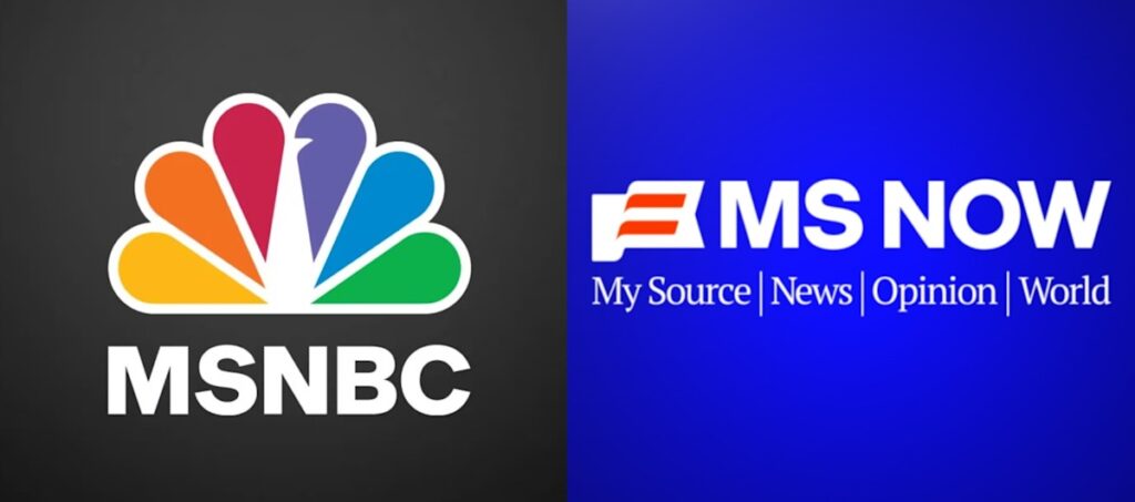 MSNBC and MS NOW logos