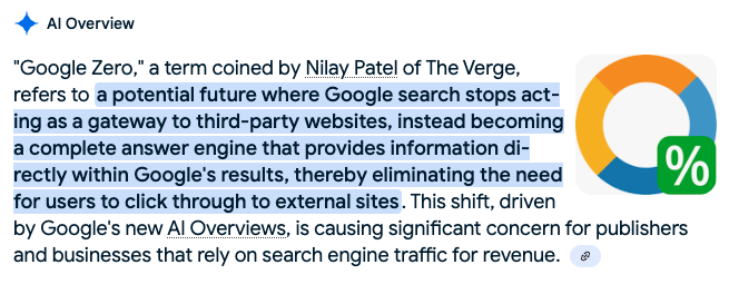 Google Zero AI summary