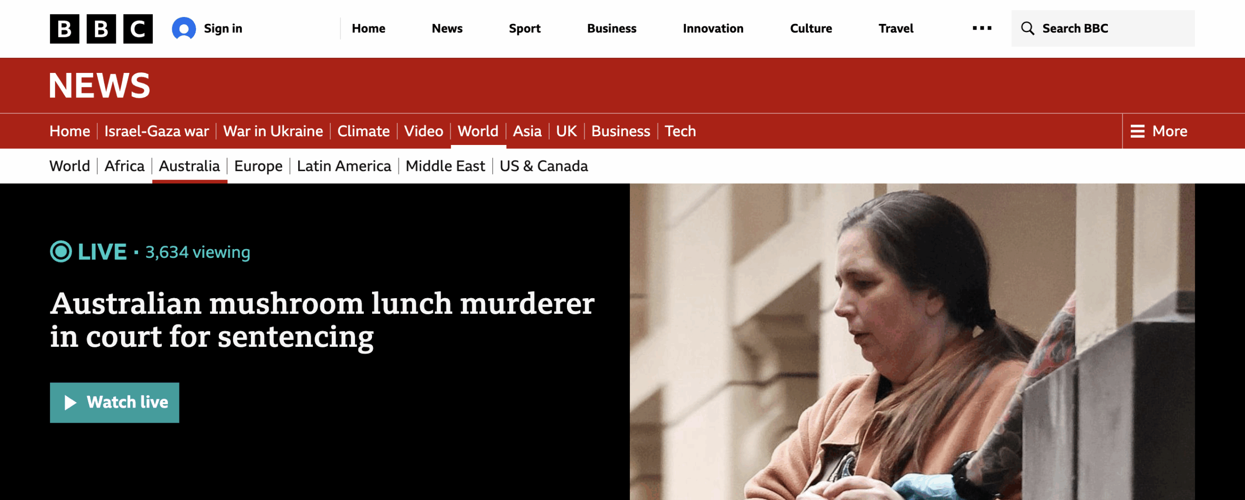 The BBC even had a live stream of the sentencing.