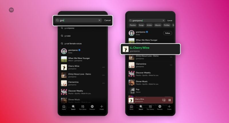 The new feature allows users to search for a track and hit play