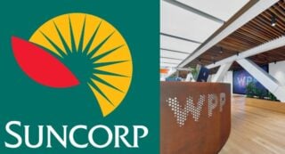 Suncorp logo and WPP office collage