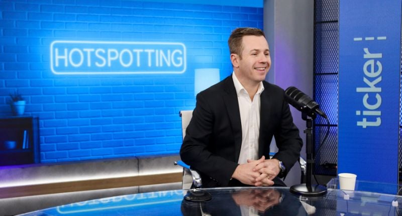 Tim Graham, GM of Hotspotting recording its podcast at Ticker Studios 