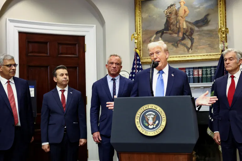 Donald Trump announcing the Tylenol-autism claims