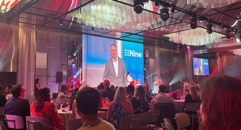 Matt Stanton at the MW100, where he delivered his acceptance speech via video message
