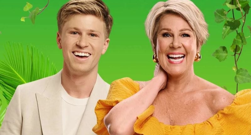 I’m A Celebrity hosts Robert Irwin and Julia Morris.