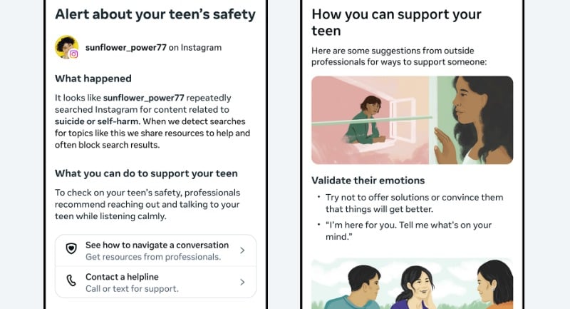 Meta's new self harm alerts