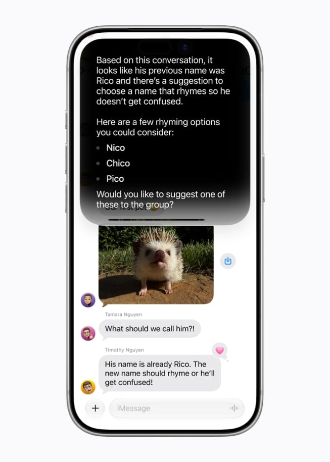 Siri AI in iMessage
