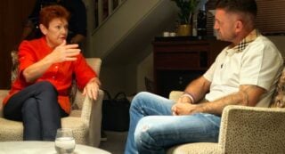 Pauline Hanson and Tommy Robinson. Source: X