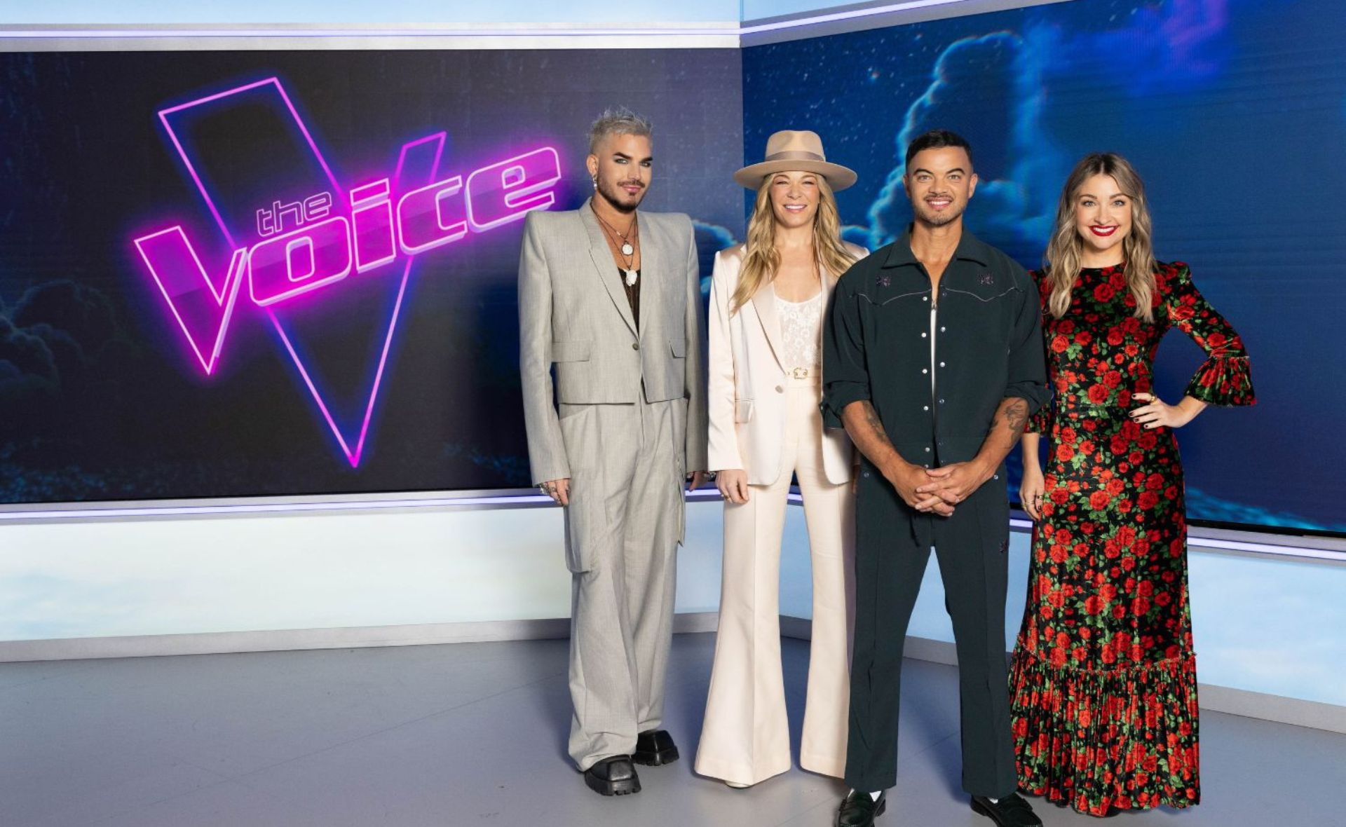 The Voice Australia 2024 coaches Guy Sebastian, Adam Lambert, LeAnn Rimes and Kate Miller-Heidke