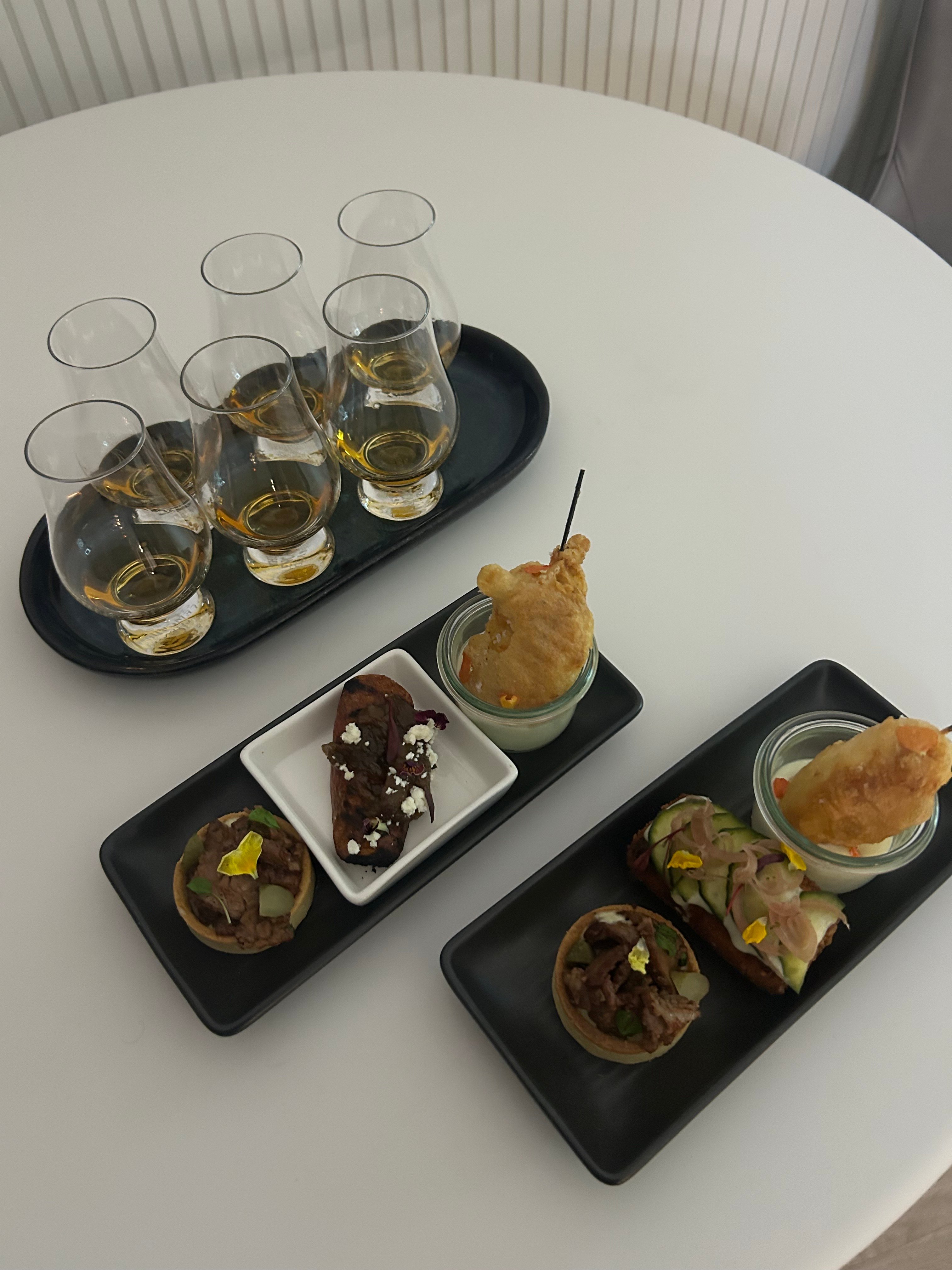 In-room dining options include delicious canapes and whisky flights. (Credit: Supplied)