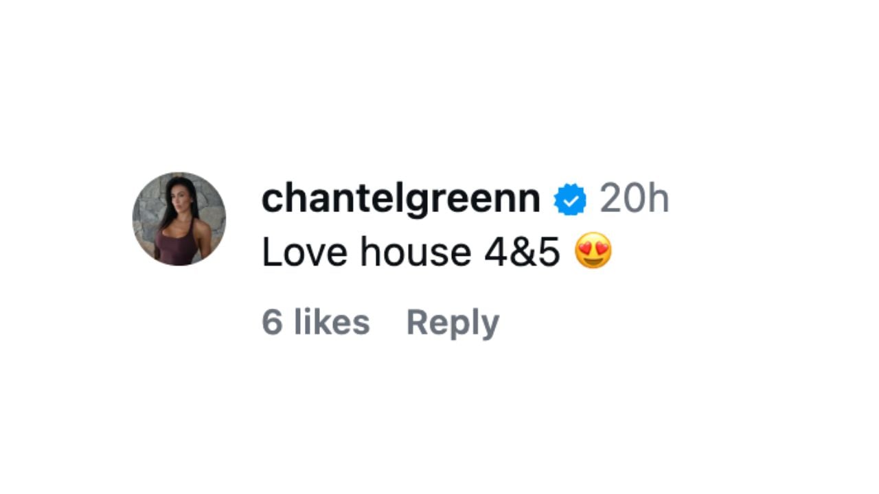 The Block Chantel's Instagram comment