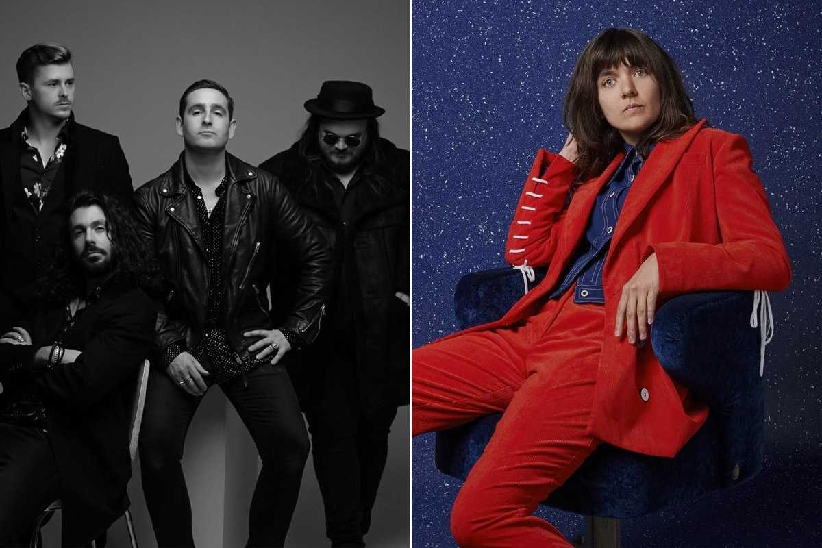 2 panel image of Kingswood and Courtney Barnett, two artists playing this wekeend's edition of Isol-Aid