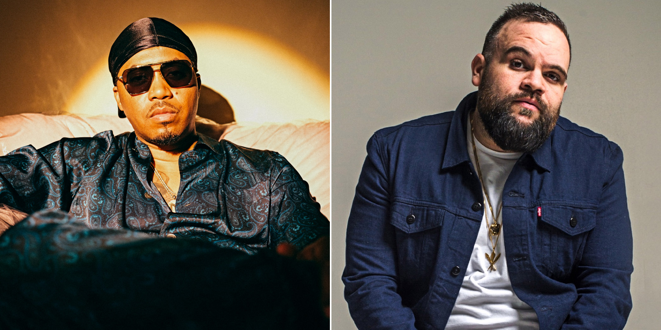 Two panel image of Nas and Briggs