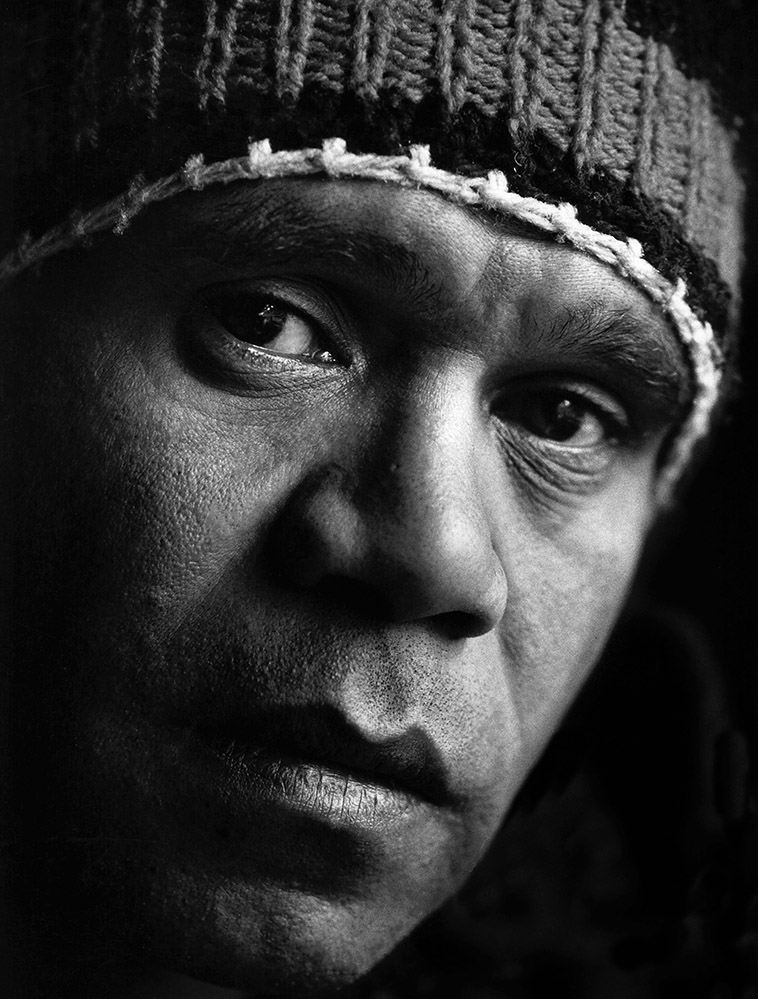 Archie Roach photographed prior to the recording of Charcoal Lane in 1989.