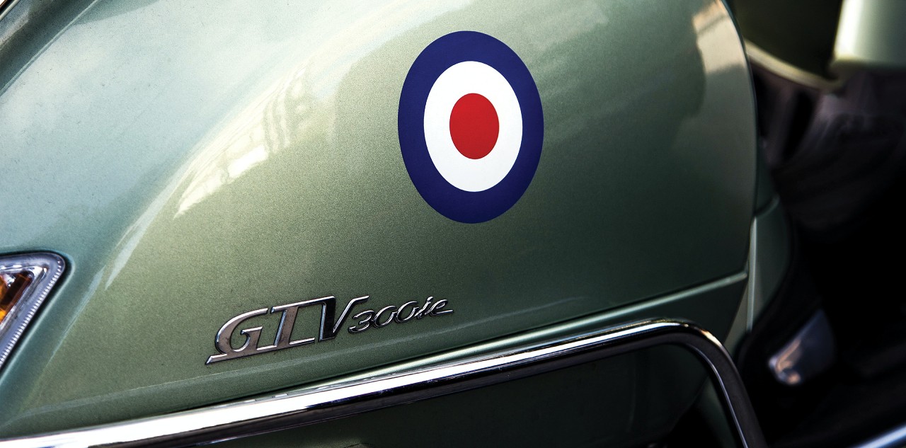 Vespa scooter with Mod symbol