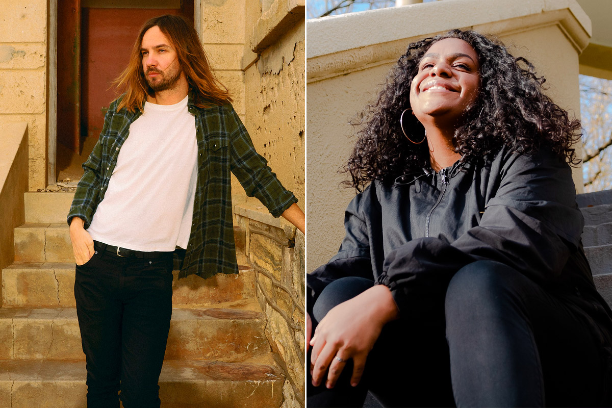 Two panel image of Australian Music Prize nominees Tame Impala and Miiesha