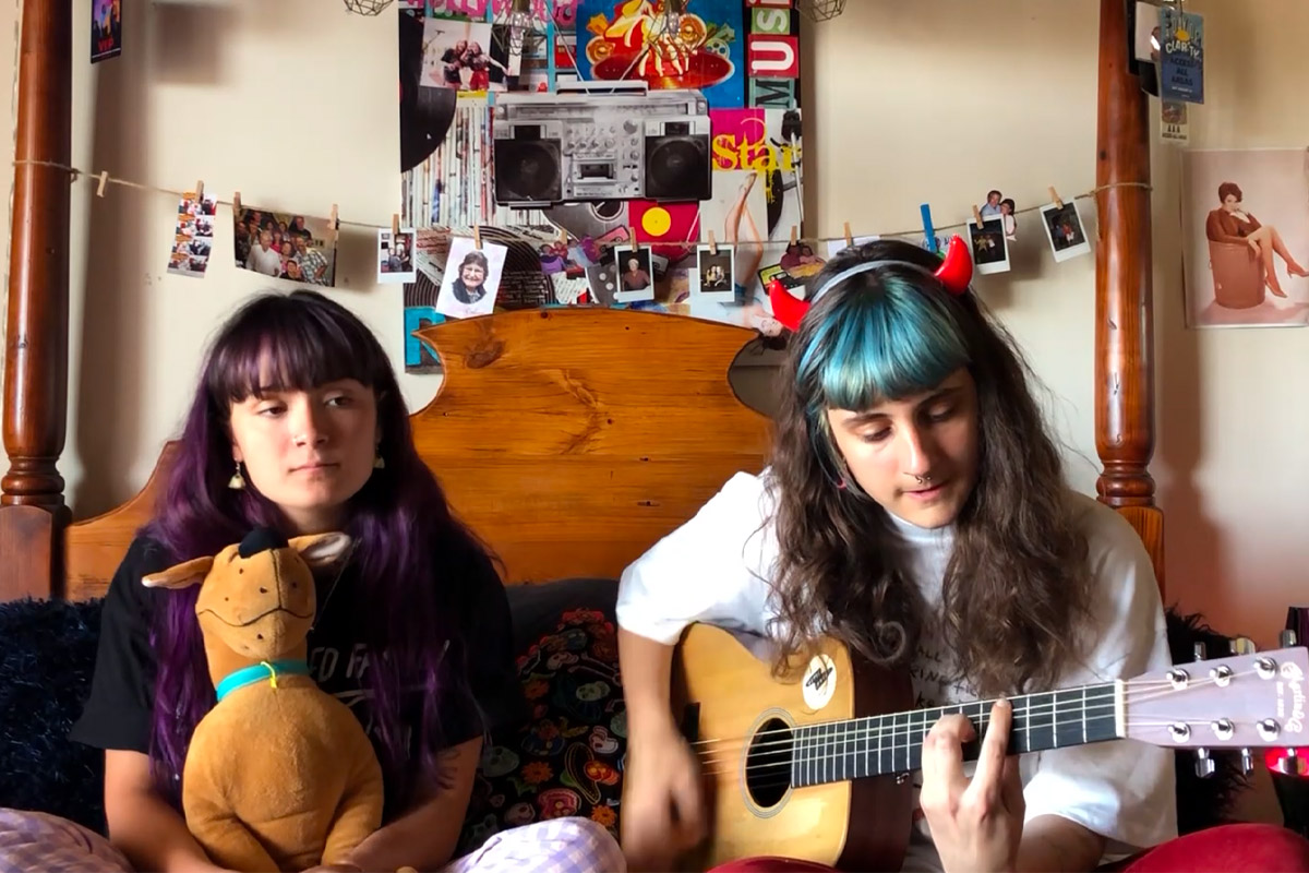 Image of Teenage Joans performing for 'In My Room'