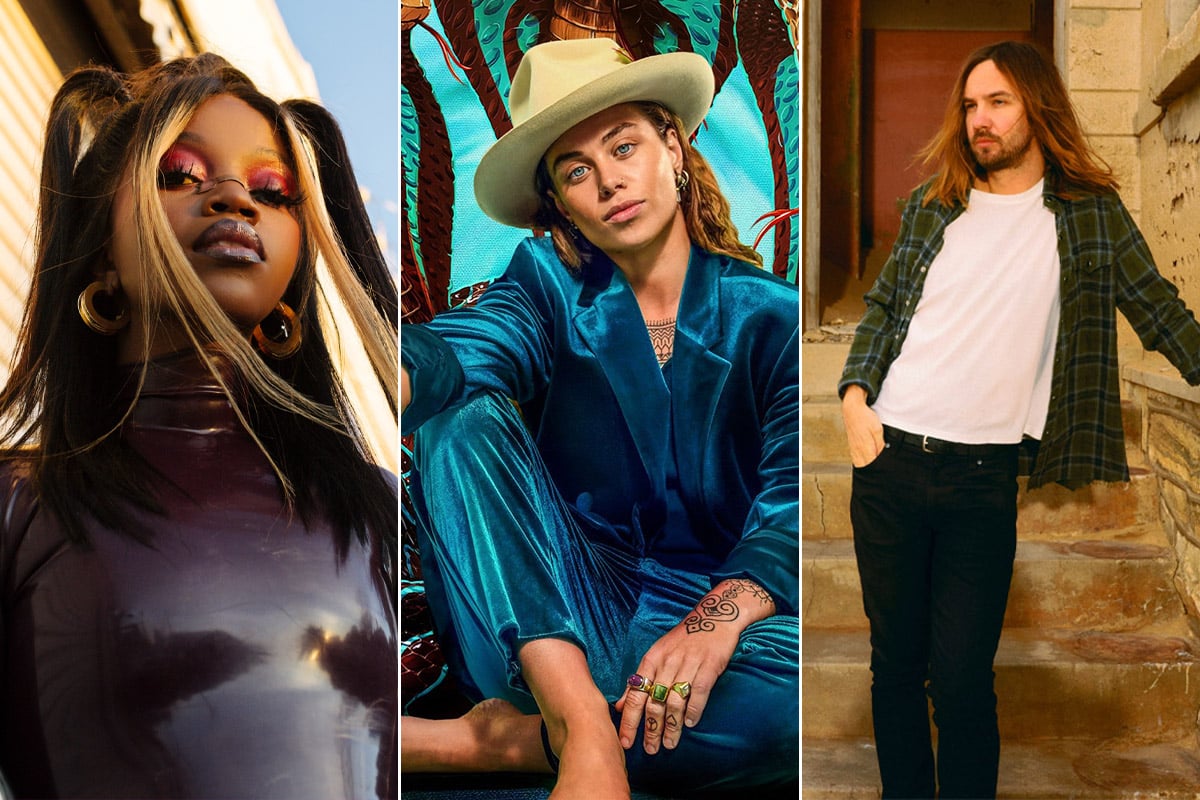 Image of Sailor Jerry Rolling Stone Australia Awards winners Tkay Maidza, Tash Sultana, and Tame Impala