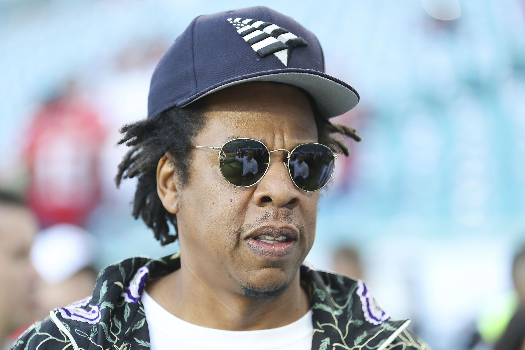 Jay-Z on the field before Super Bowl 54 in 2020.