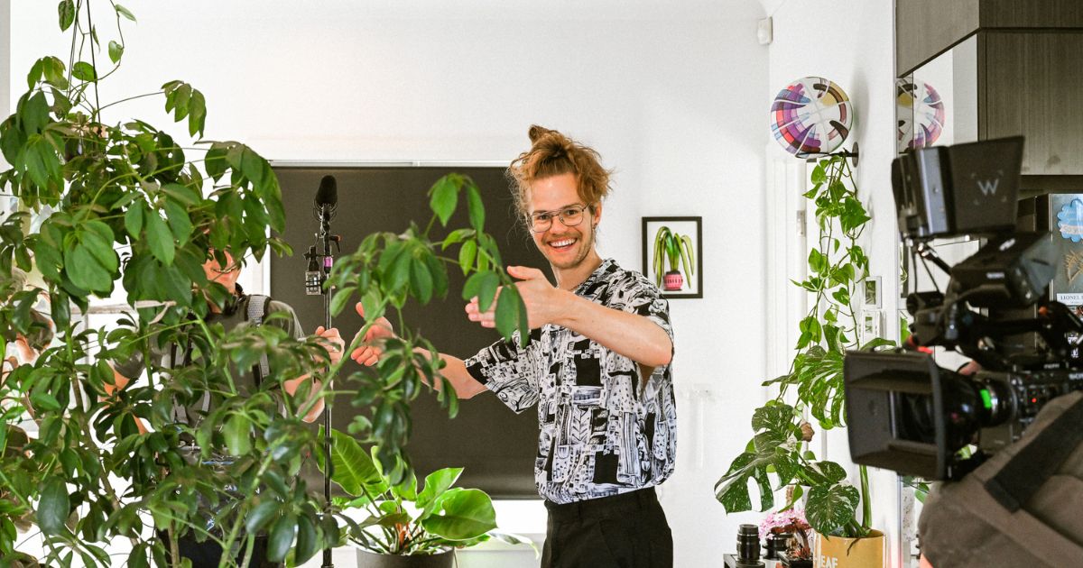 Luke Springer with his plants