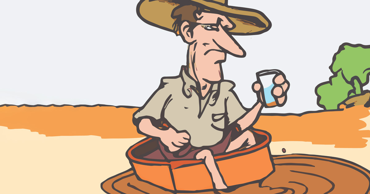 man in boat recycled water