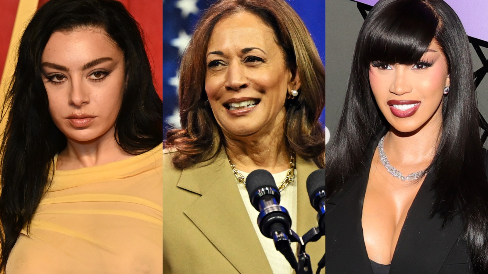 Charli XCX, Kamala Harris and Cardi B