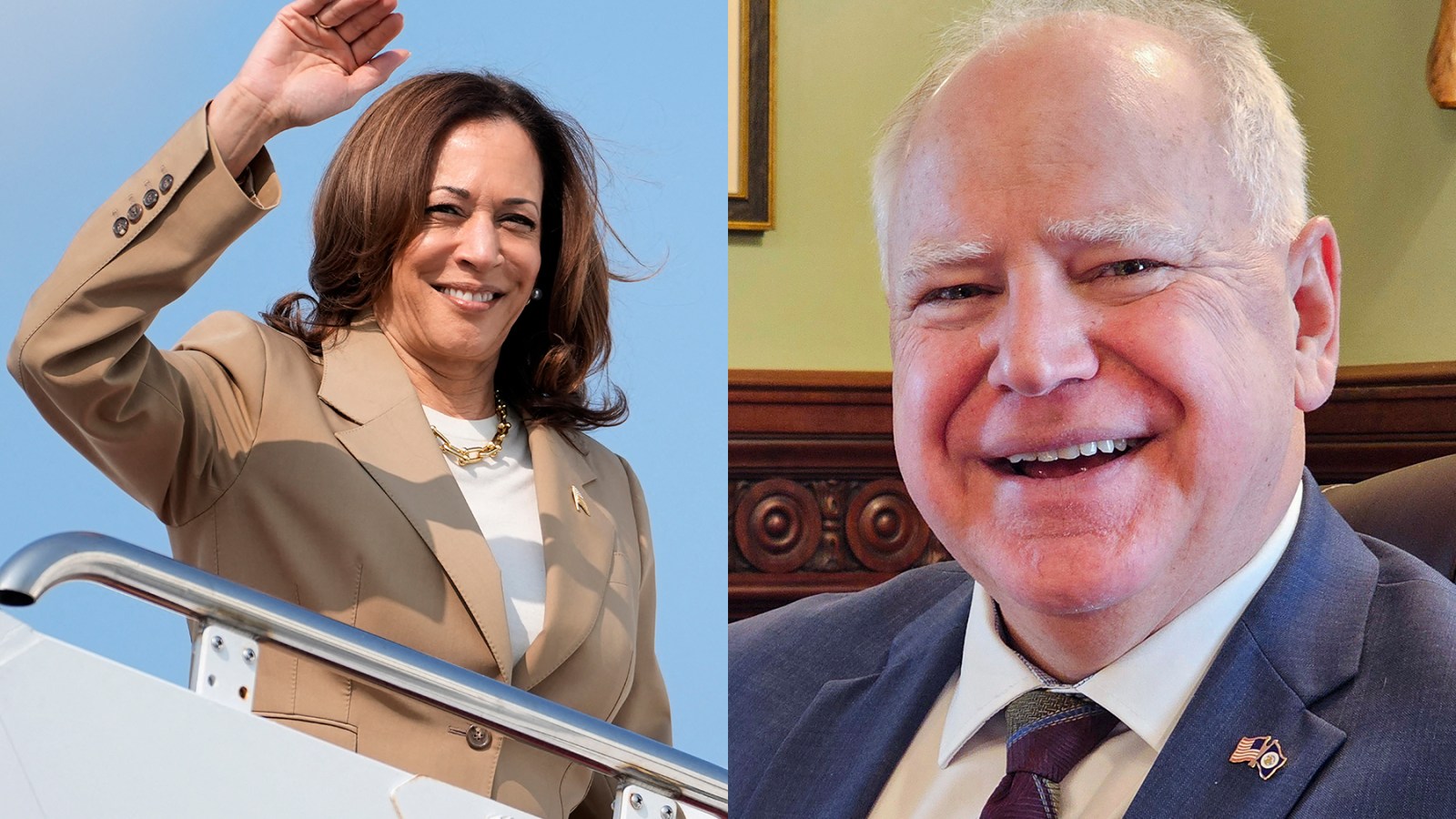 Kamala Harris and Tim Walz