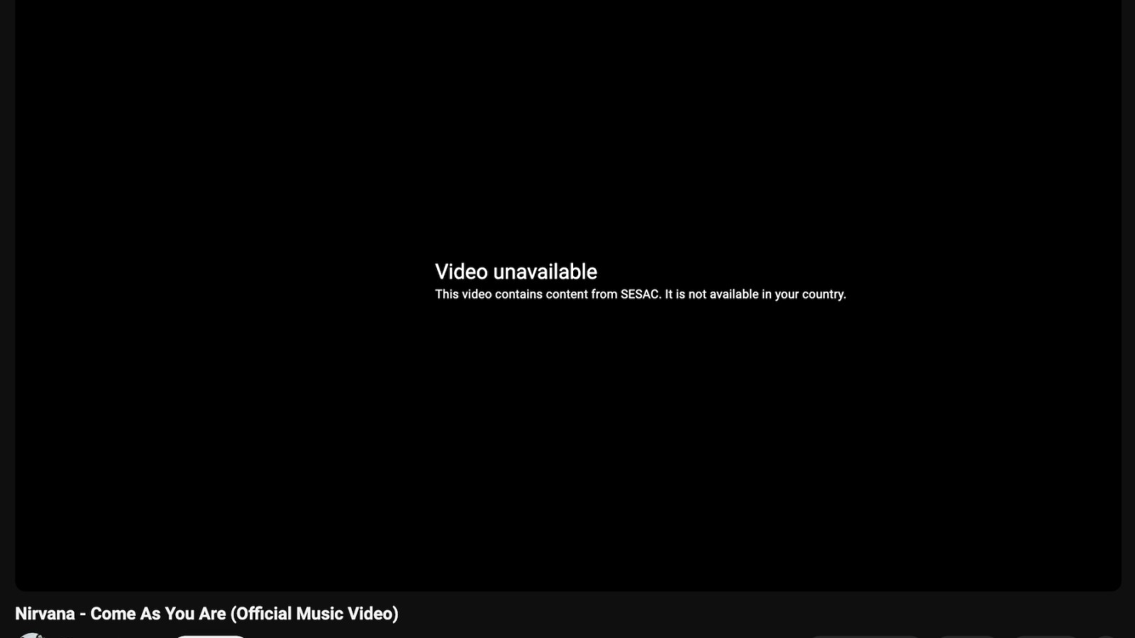 Broken music video link on YouTube