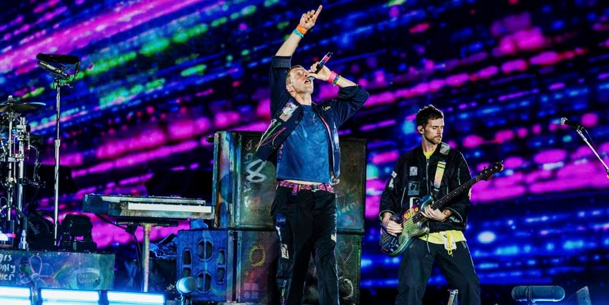Coldplay perform at Accor Stadium