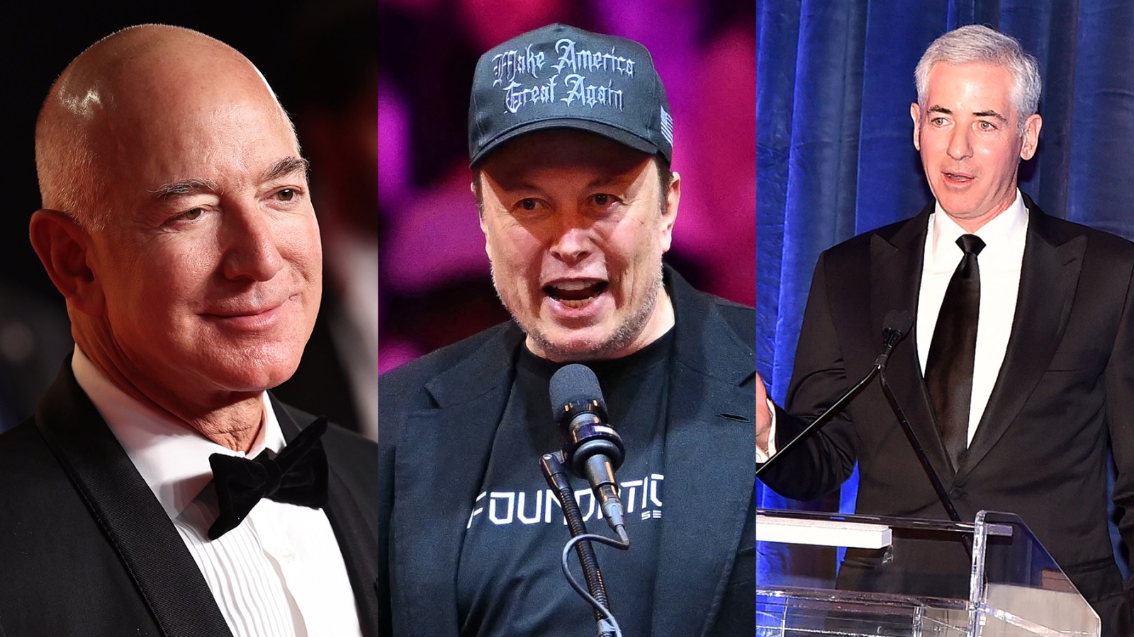 Jeff Bezos, Elon Musk and Bill Ackman