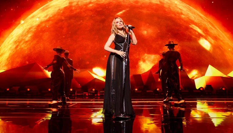 Kylie Minogue performs in Perth