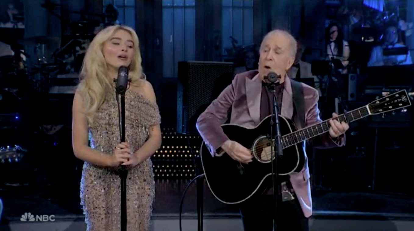 Sabrina Carpenter and Paul Simon perform on SNL50