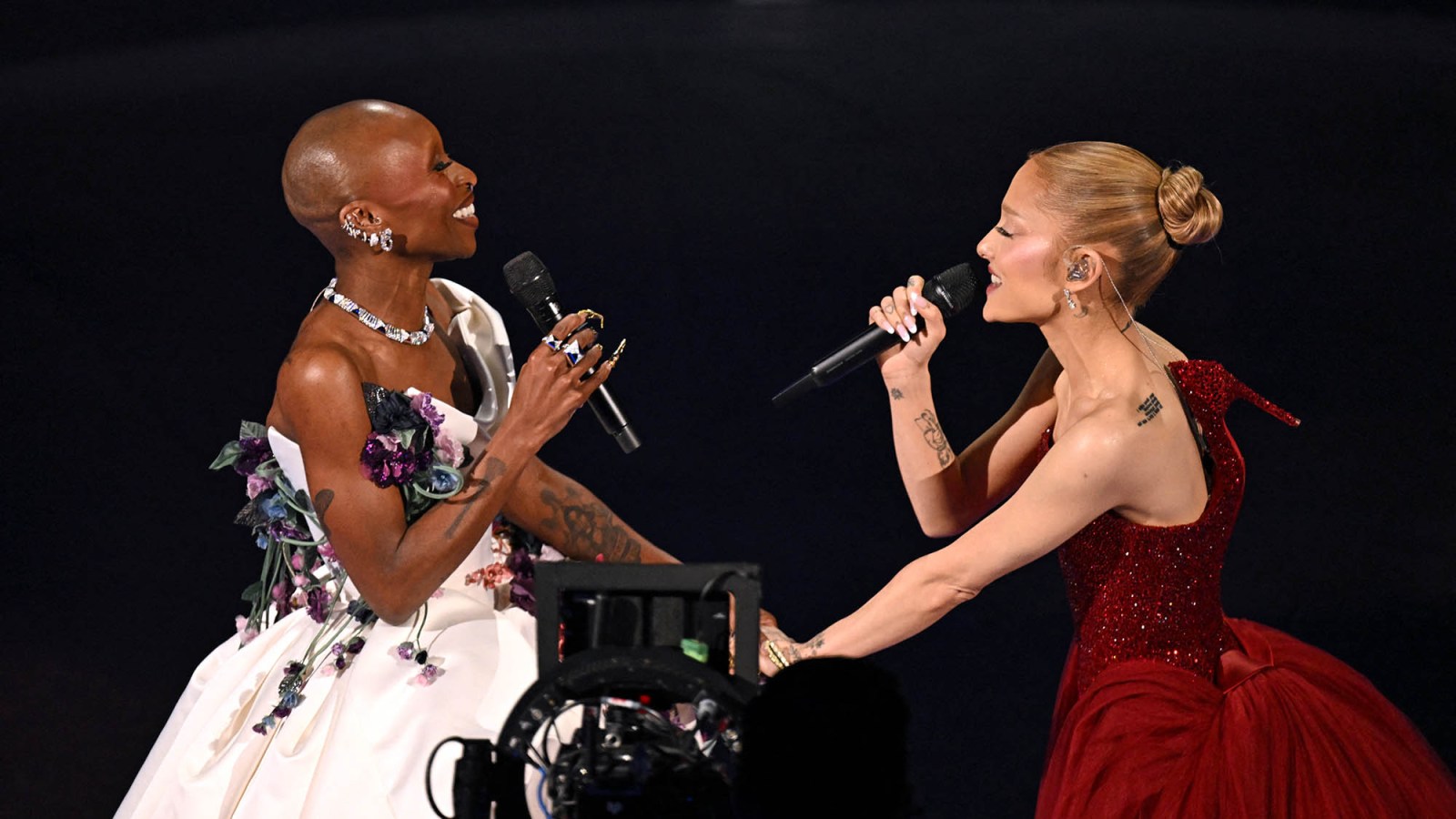 Cynthia Erivo and Ariana Grande at the Oscars